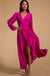 Jagger Maxi Wrap Dress in Magenta