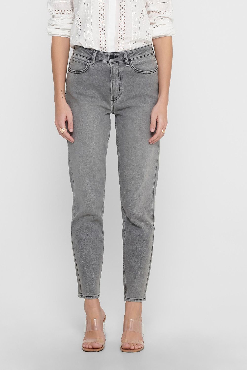 Kiya High Waist Jeans in Grey