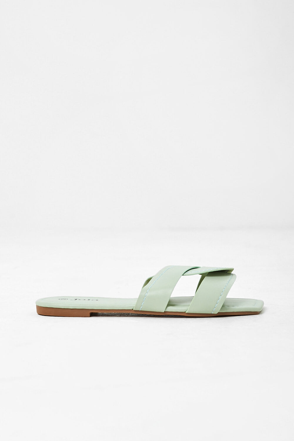 Jenna Slider Sandals in Mint Green