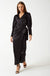 Julie Satin Wrap Dress in Black