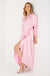 Julie Satin Wrap Dress in Pink