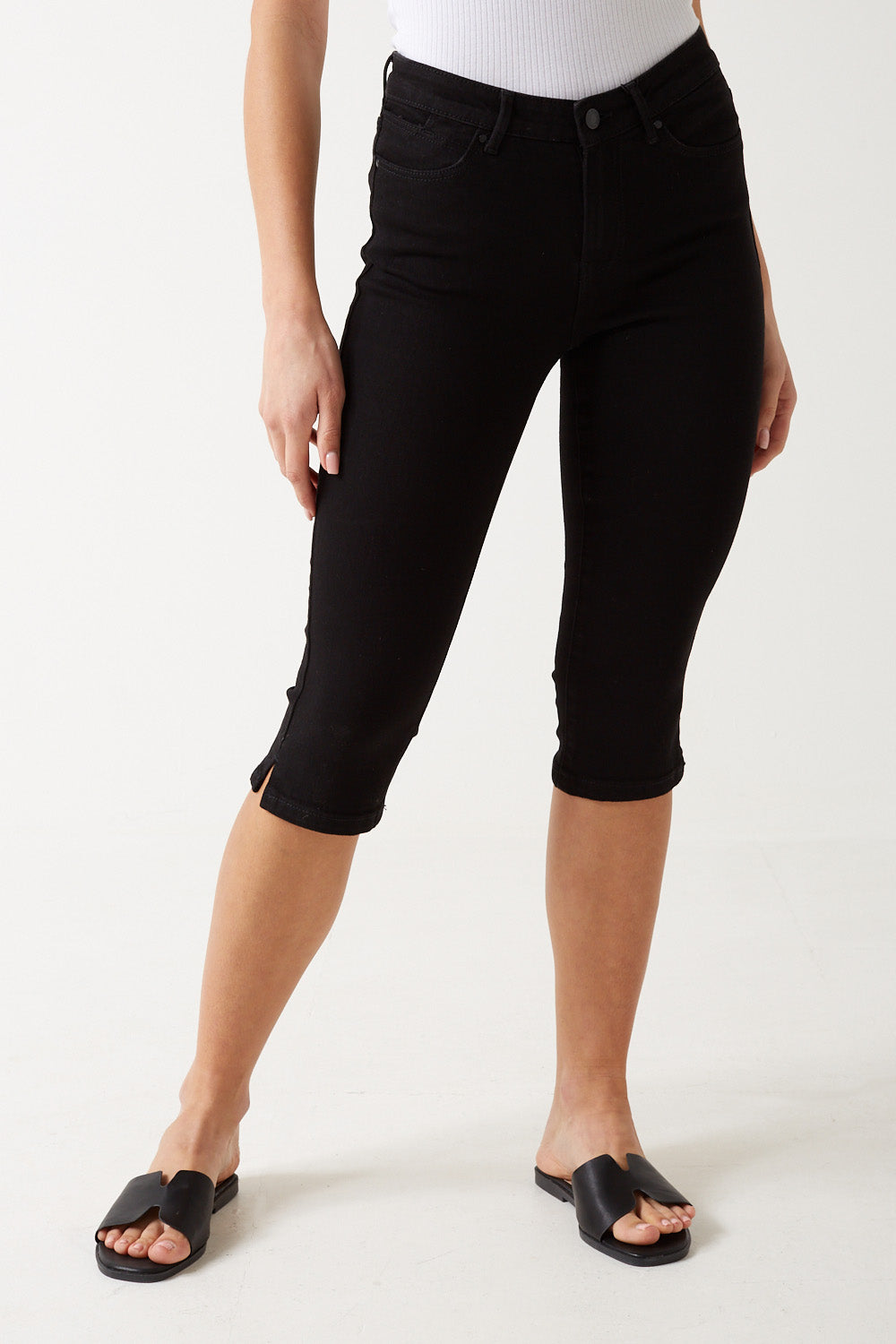 June Knee Length Jeans in Black
