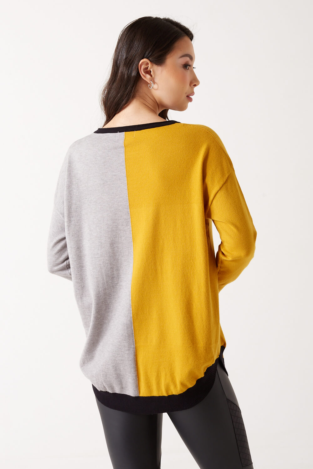 Kameron Two Tone Long Top in Grey