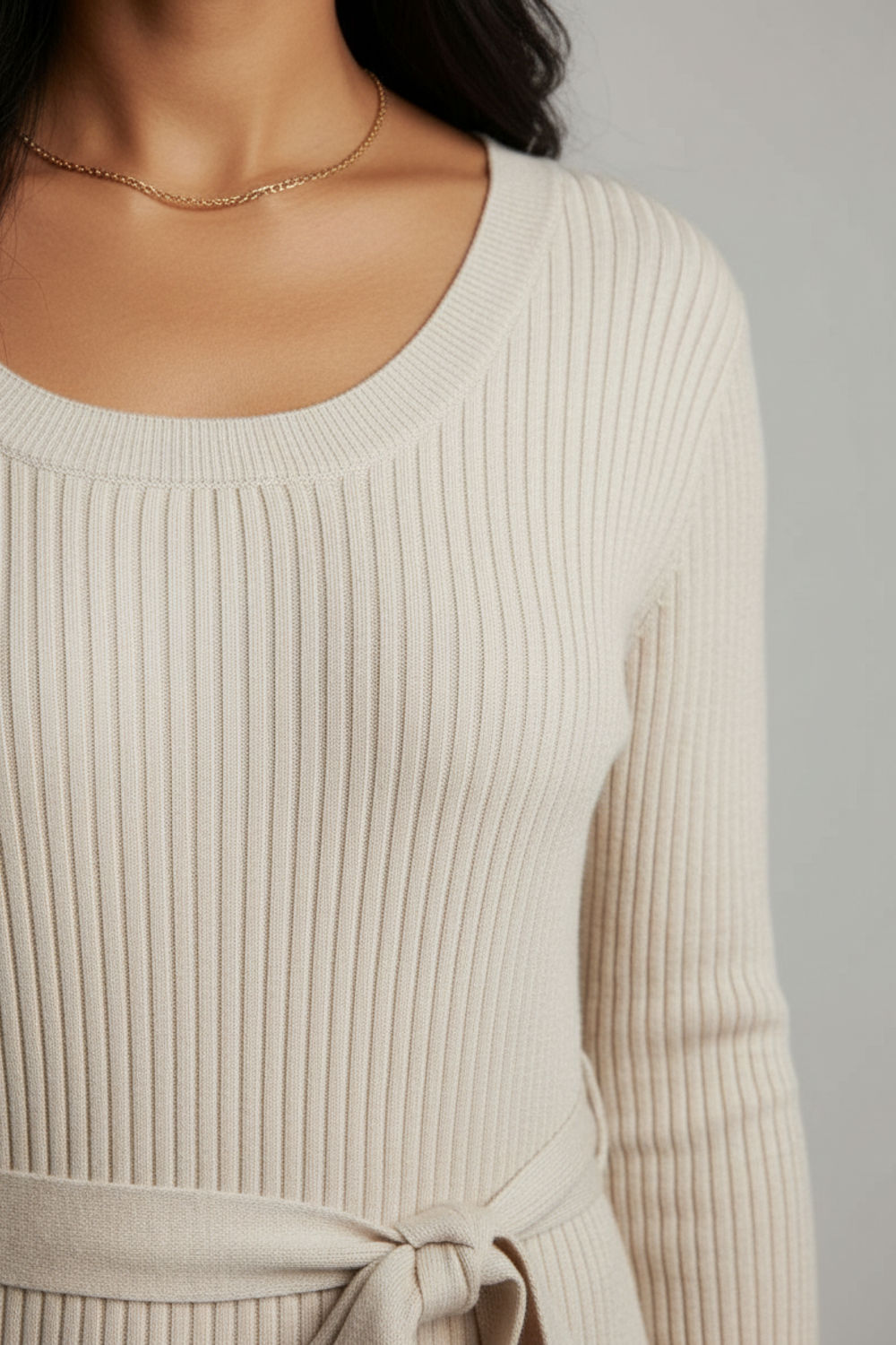 Ribbed Knit Midi Dress