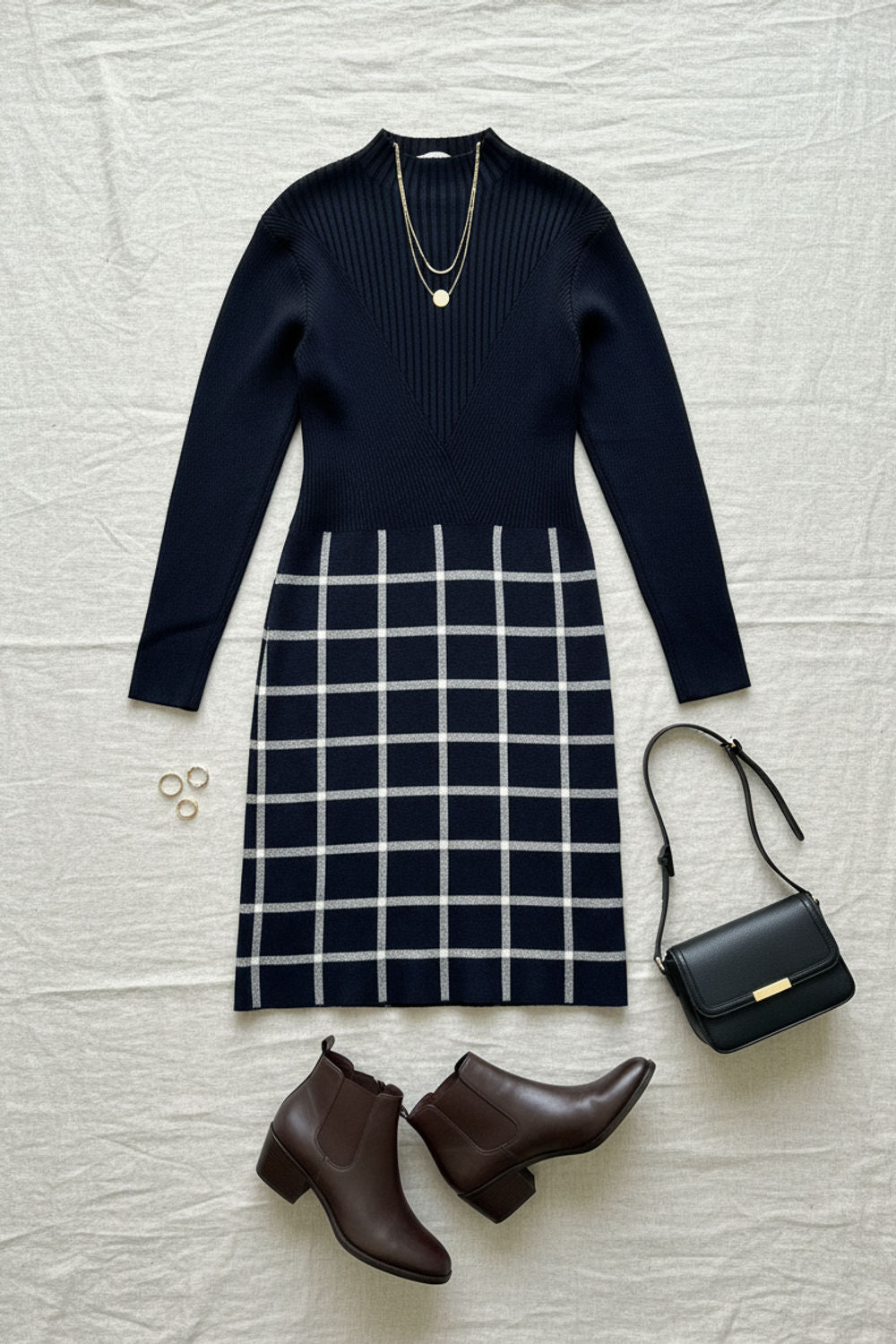 Liv Knit Midi Dress in Black