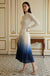 Sile Knit and Pleated Ombre Midi Dress