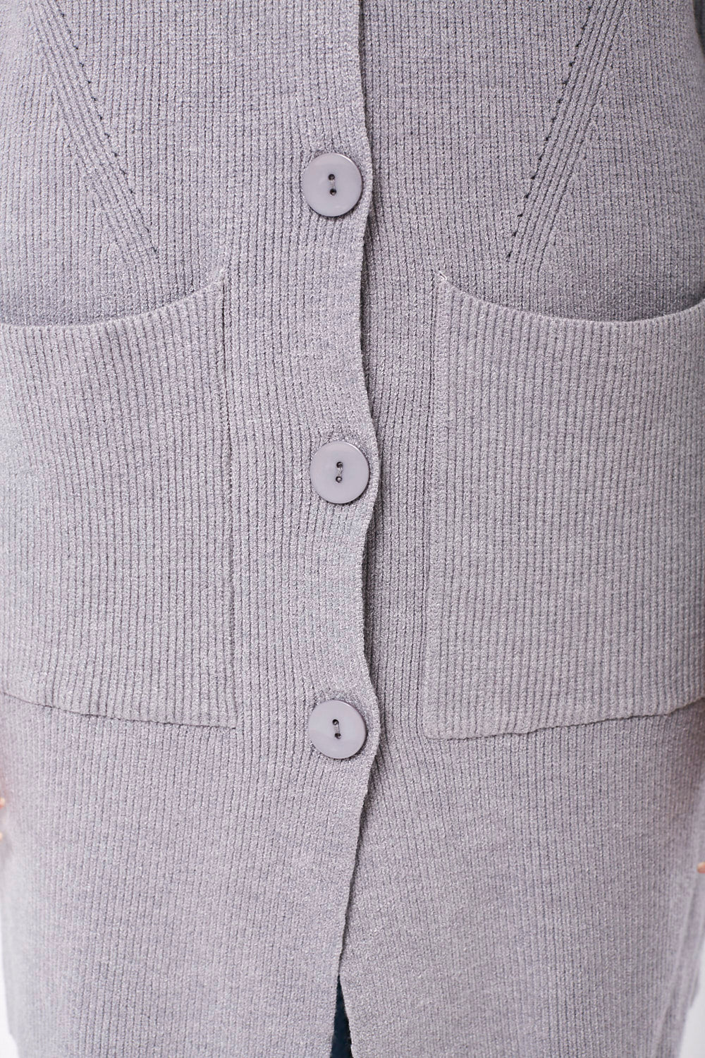 Kilani Button Up Cardigan in Grey
