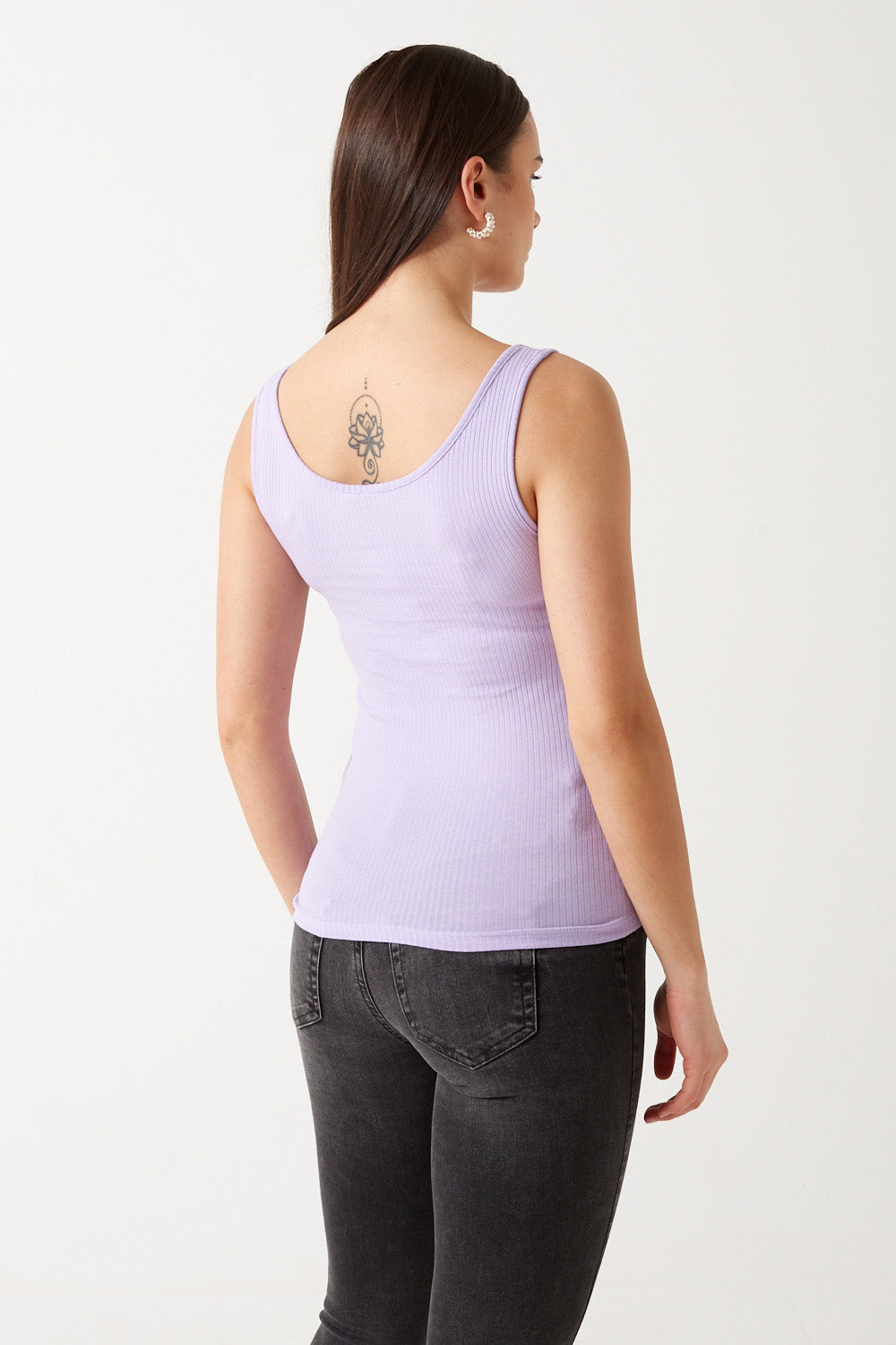 Kitte Ribbed Tank Top in Lilac