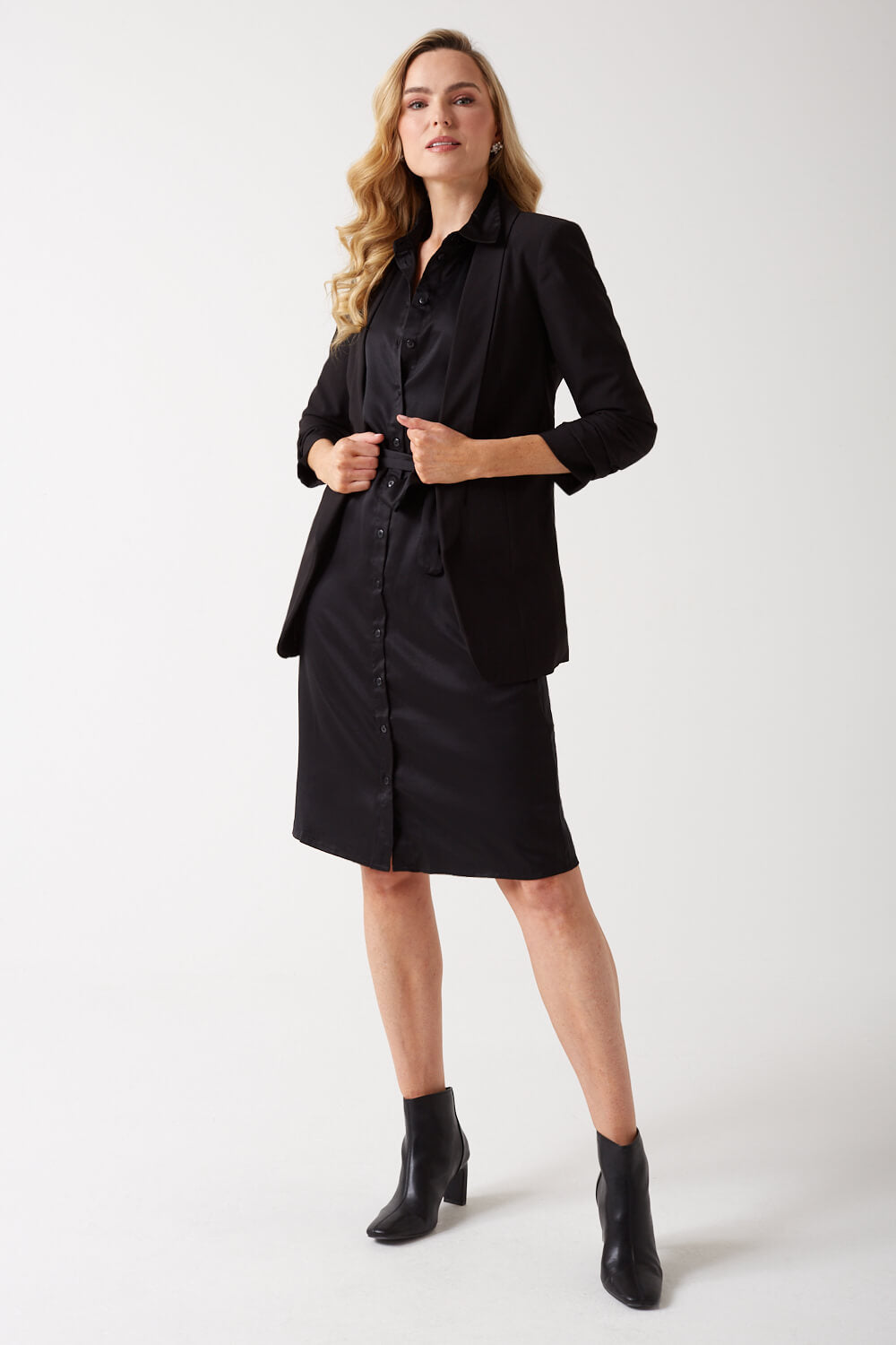 Kleo Shirt Dress in Black