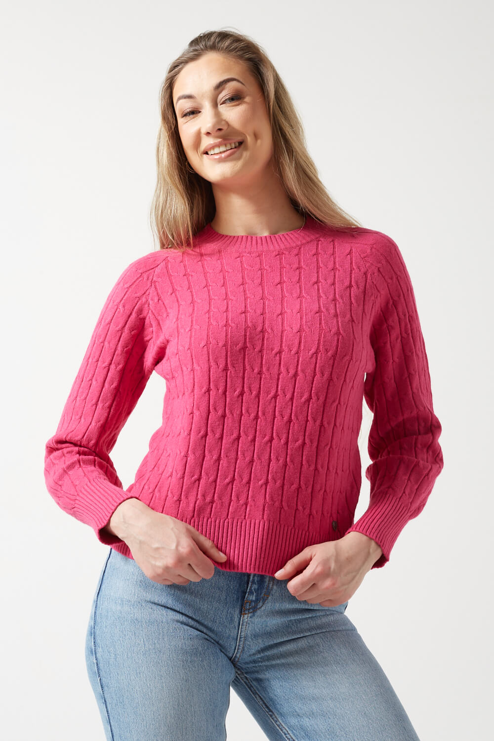 Karola Raglan Knit Jumper in Pink