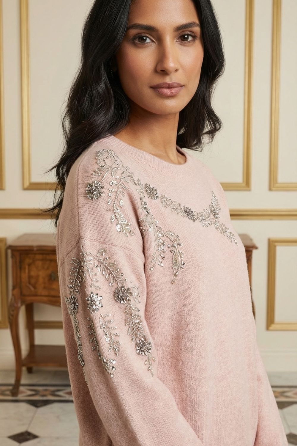 Embellished Pullover Sweater