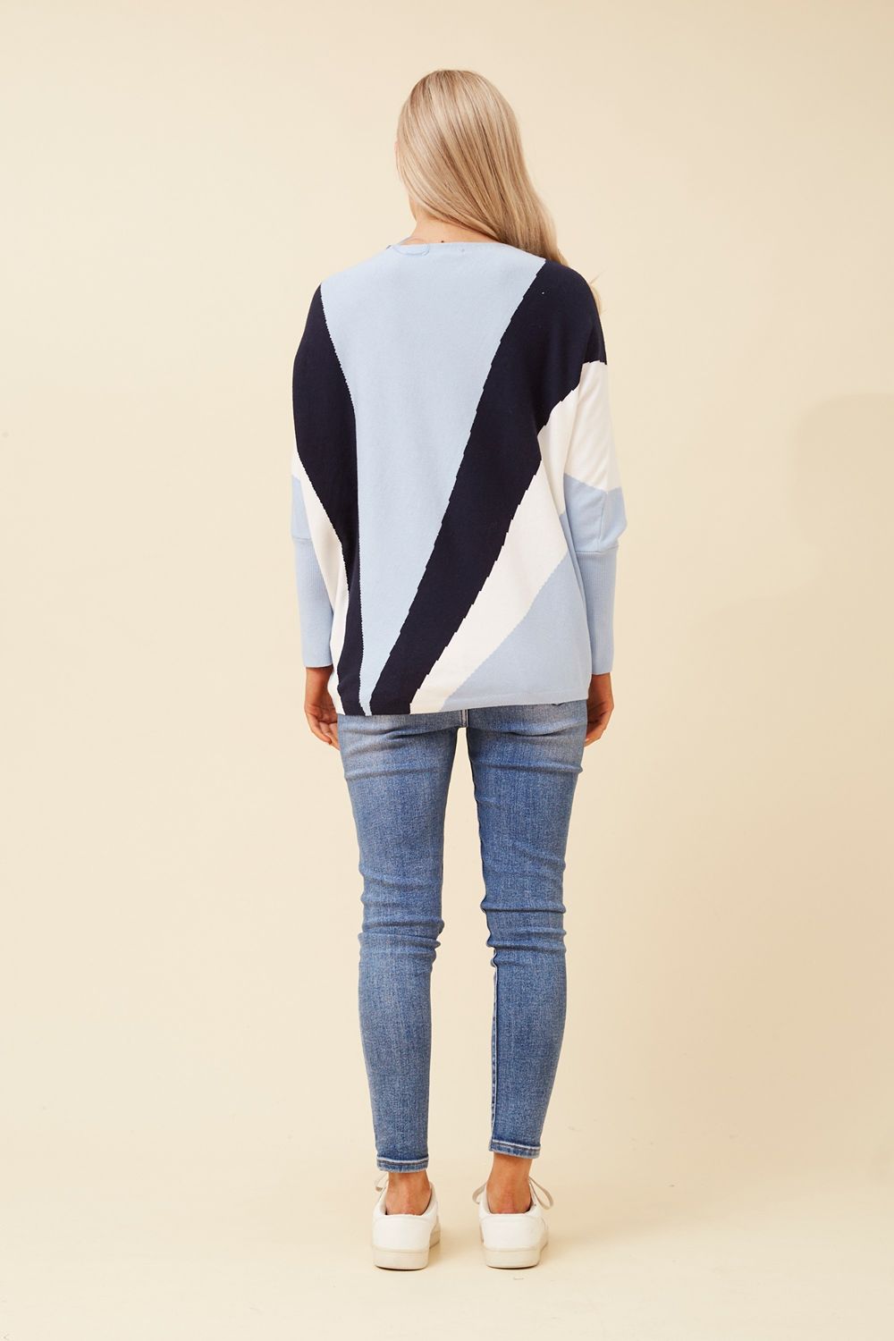 Ciara Colour Block Pullover in Blue
