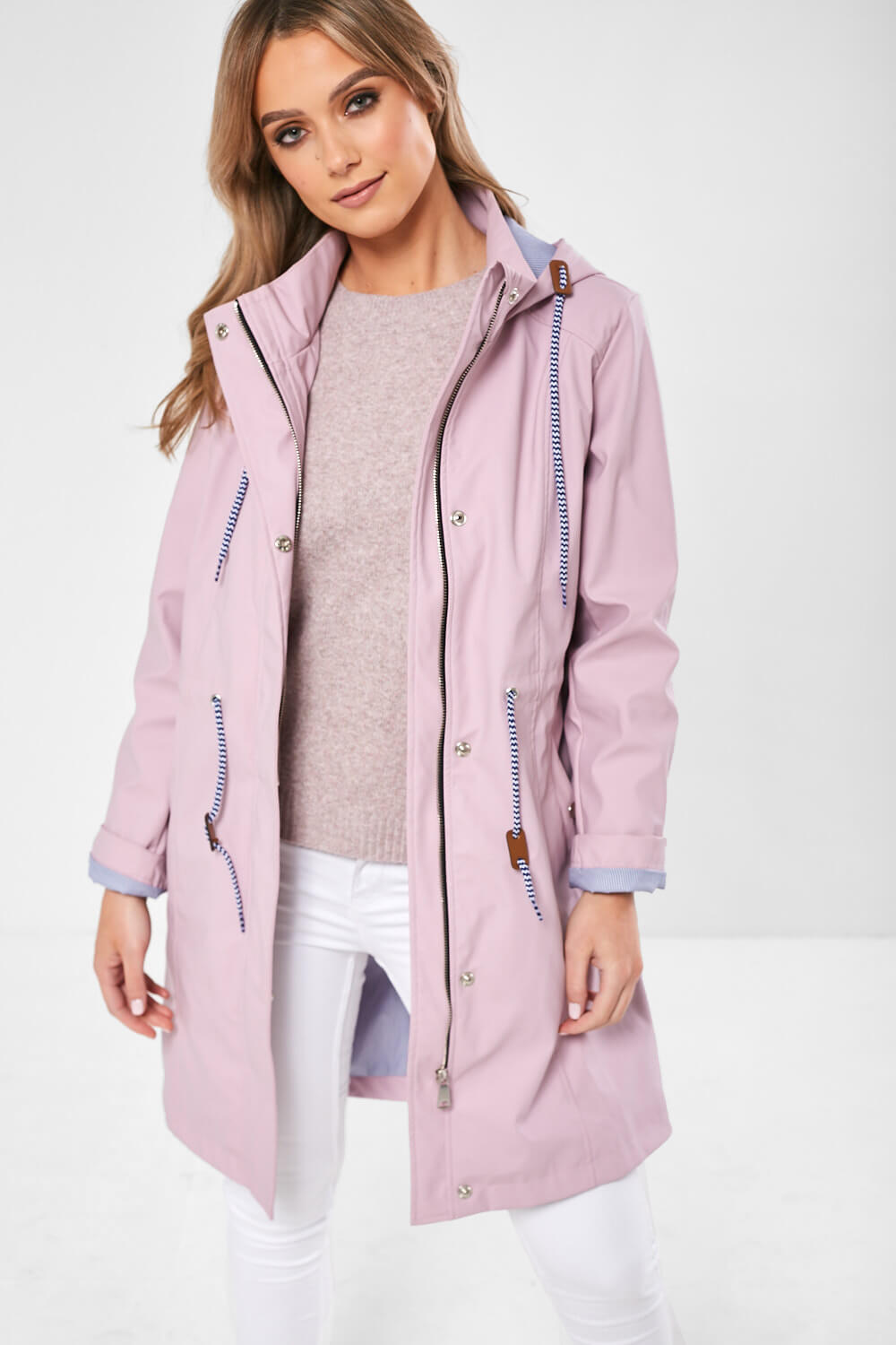 Lilly Drawstring Rain Jacket in Lilac