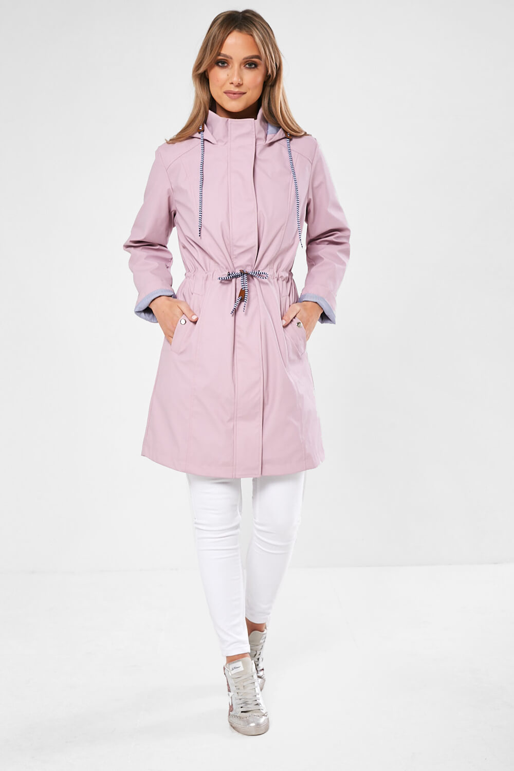 Lilly Drawstring Rain Jacket in Lilac