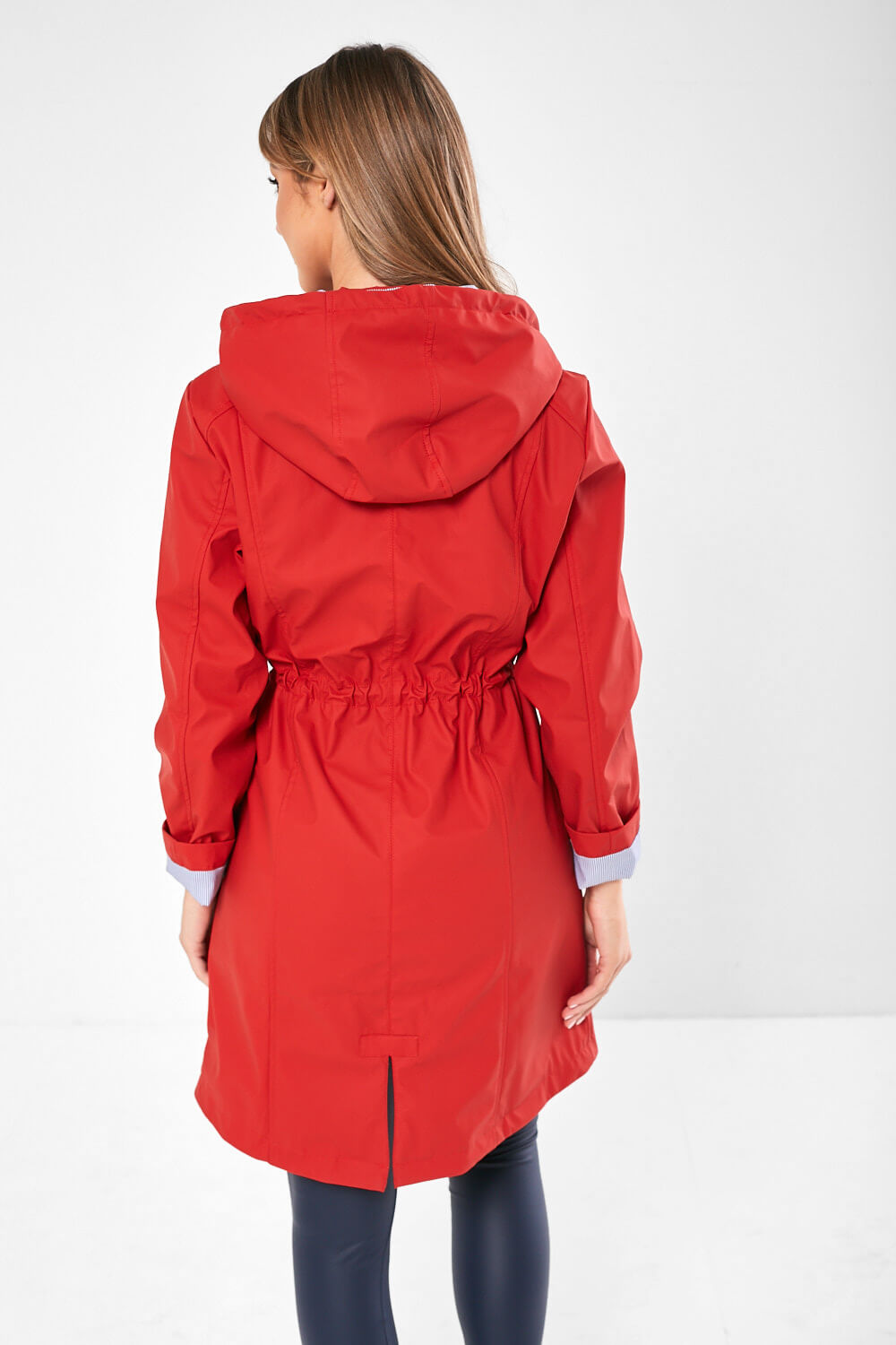 Lilly Drawstring Rain Jacket in Red