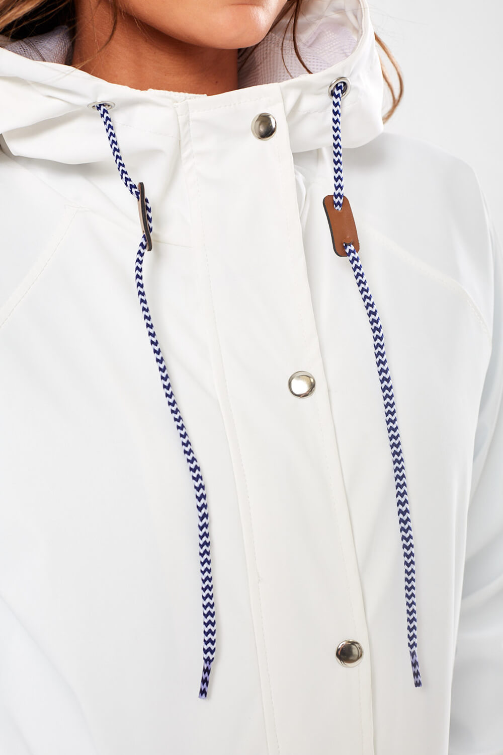 Lilly Long line Rain Jacket in White