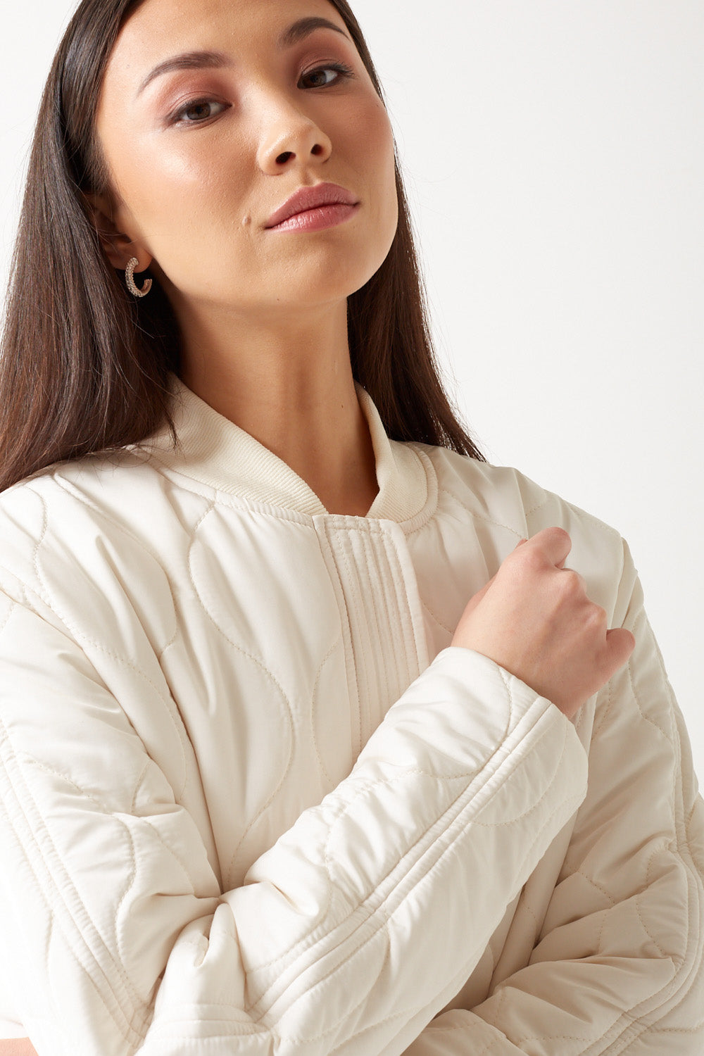 Lina Quilted Jacket in Cream