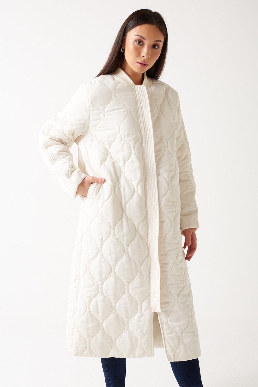 Lina Quilted Jacket in Cream