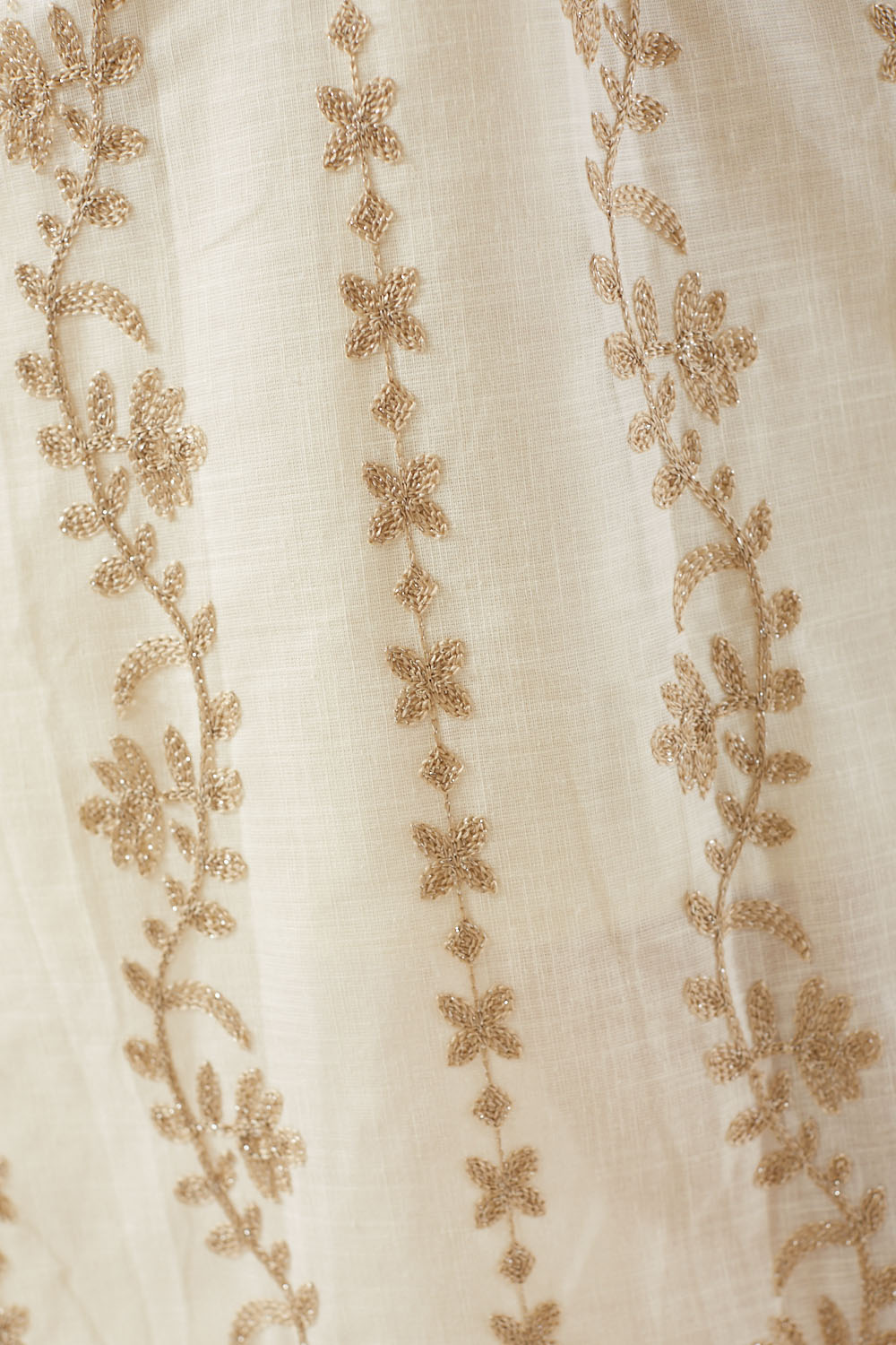 Esther Strappy Embroidered Maxi Dress in Beige