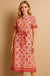 Violet Printed Shirt Dress in Orange