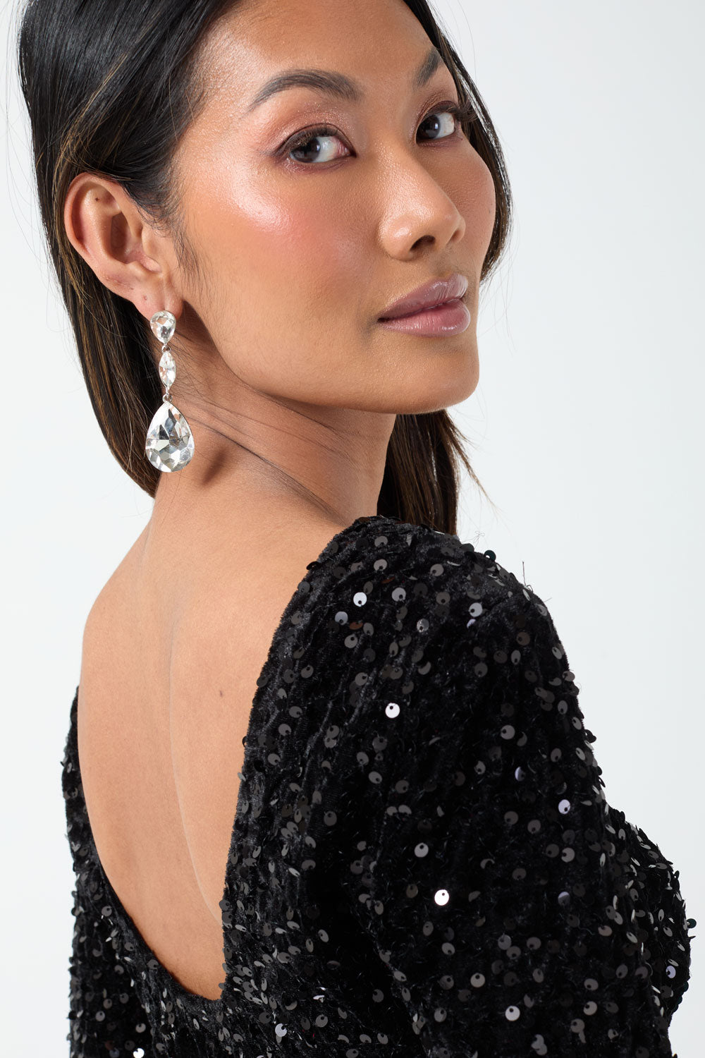 Patsy Sequin Bodycon Dress in Black