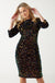 Patsy High Neck Sequin Open Back Dress in Black and Gold