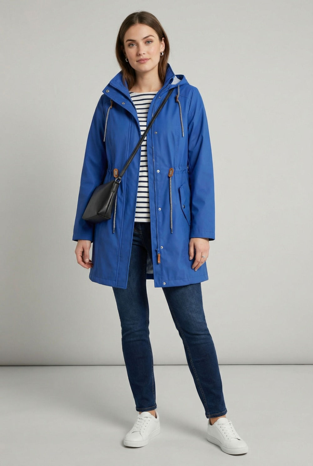 Lilly Drawstring Rain Jacket in Royal Blue