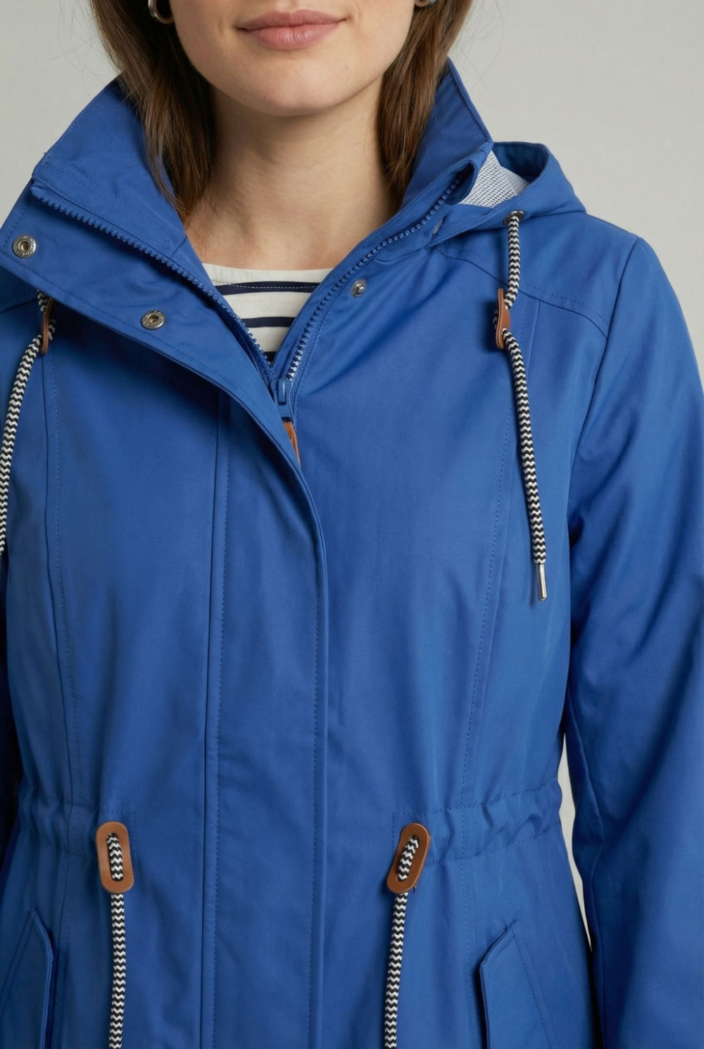 Lilly Drawstring Rain Jacket in Royal Blue