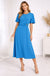 Short Flutter Sleeve Wrap-Style Midi Dress