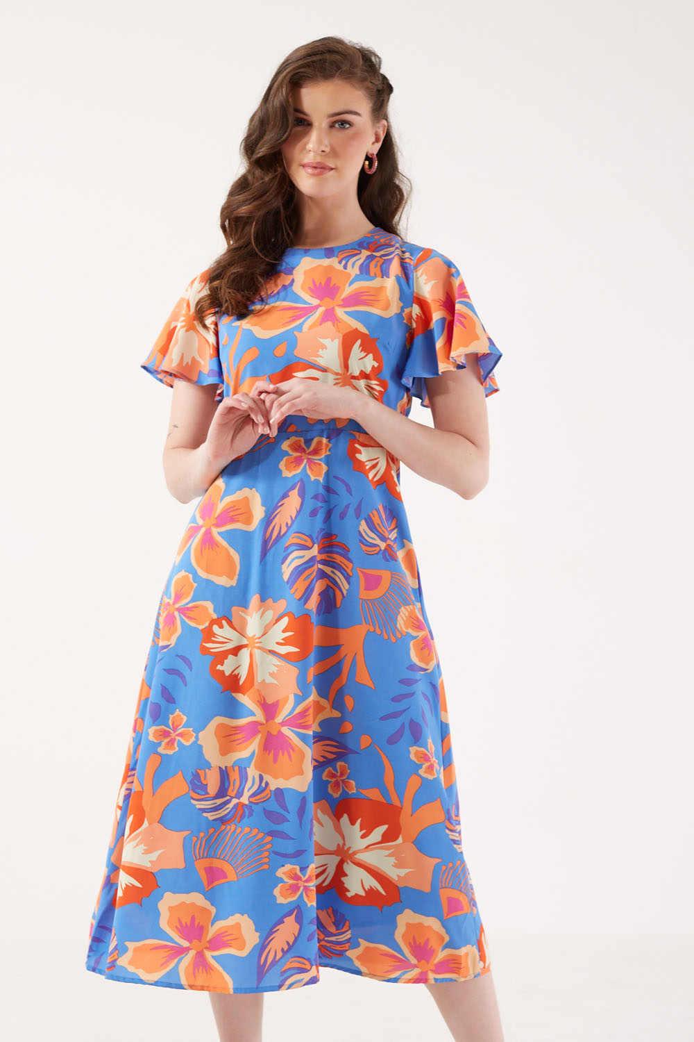 Tiana Floral Print Midi Dress