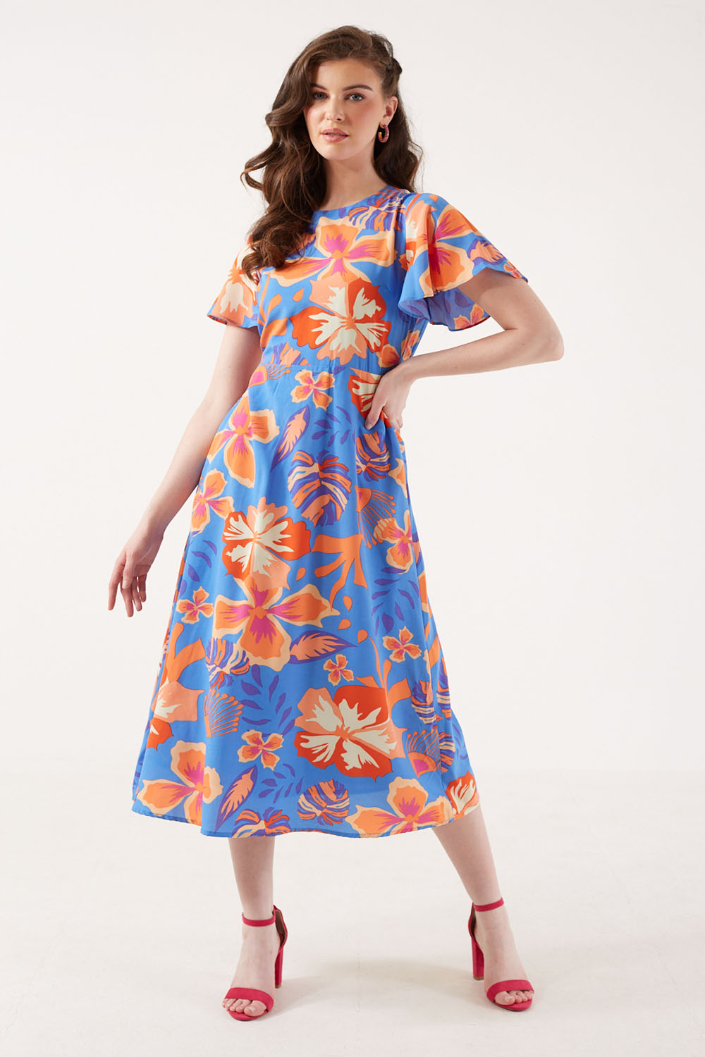 Tiana Floral Print Midi Dress