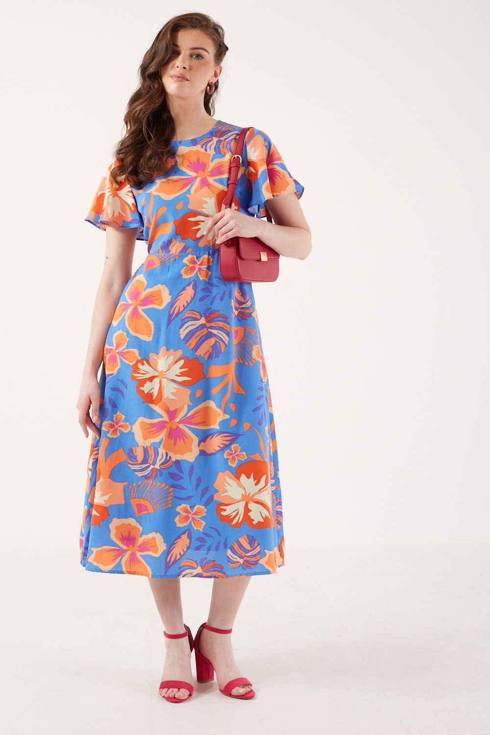 Tiana Floral Print Midi Dress