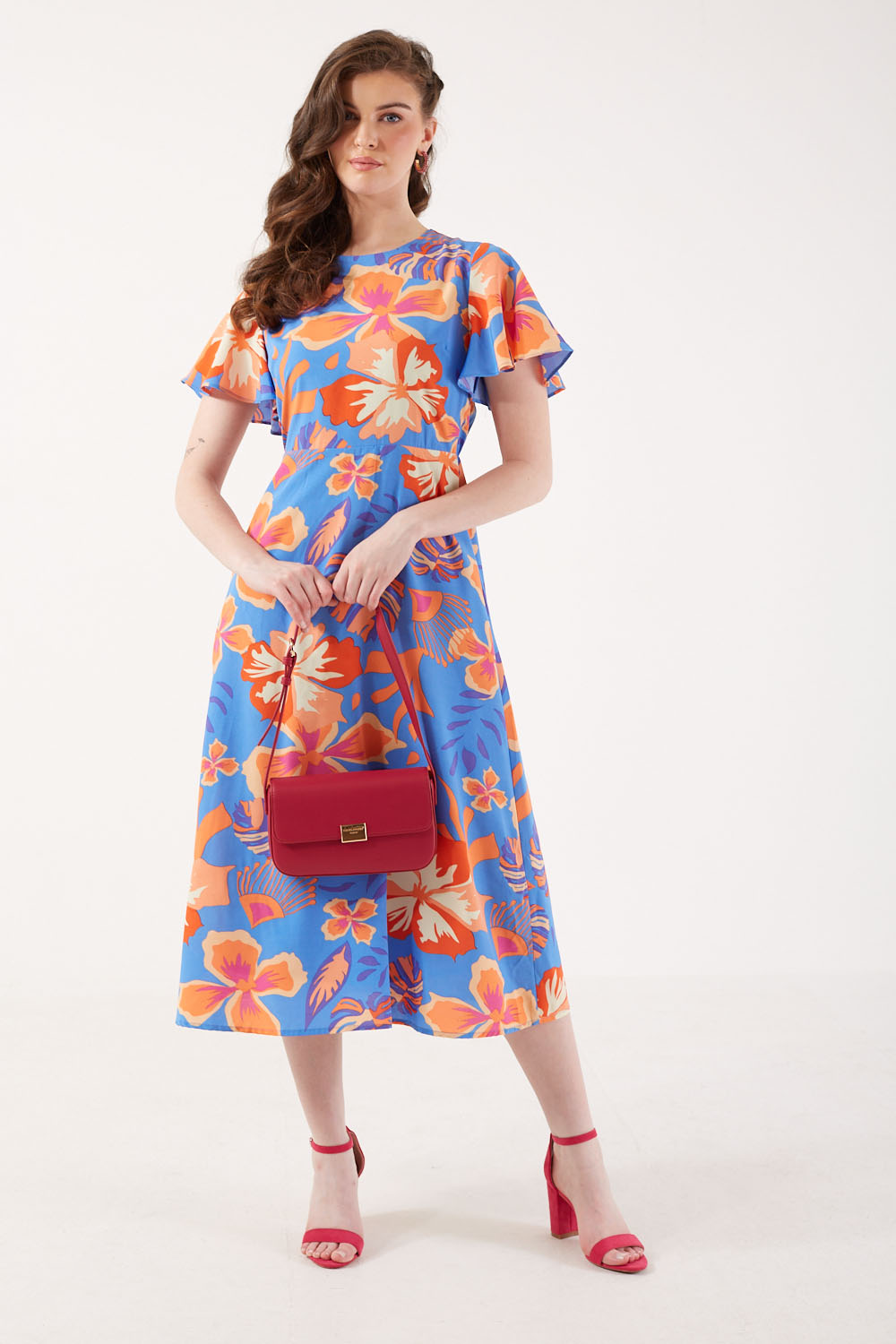 Tiana Floral Print Midi Dress