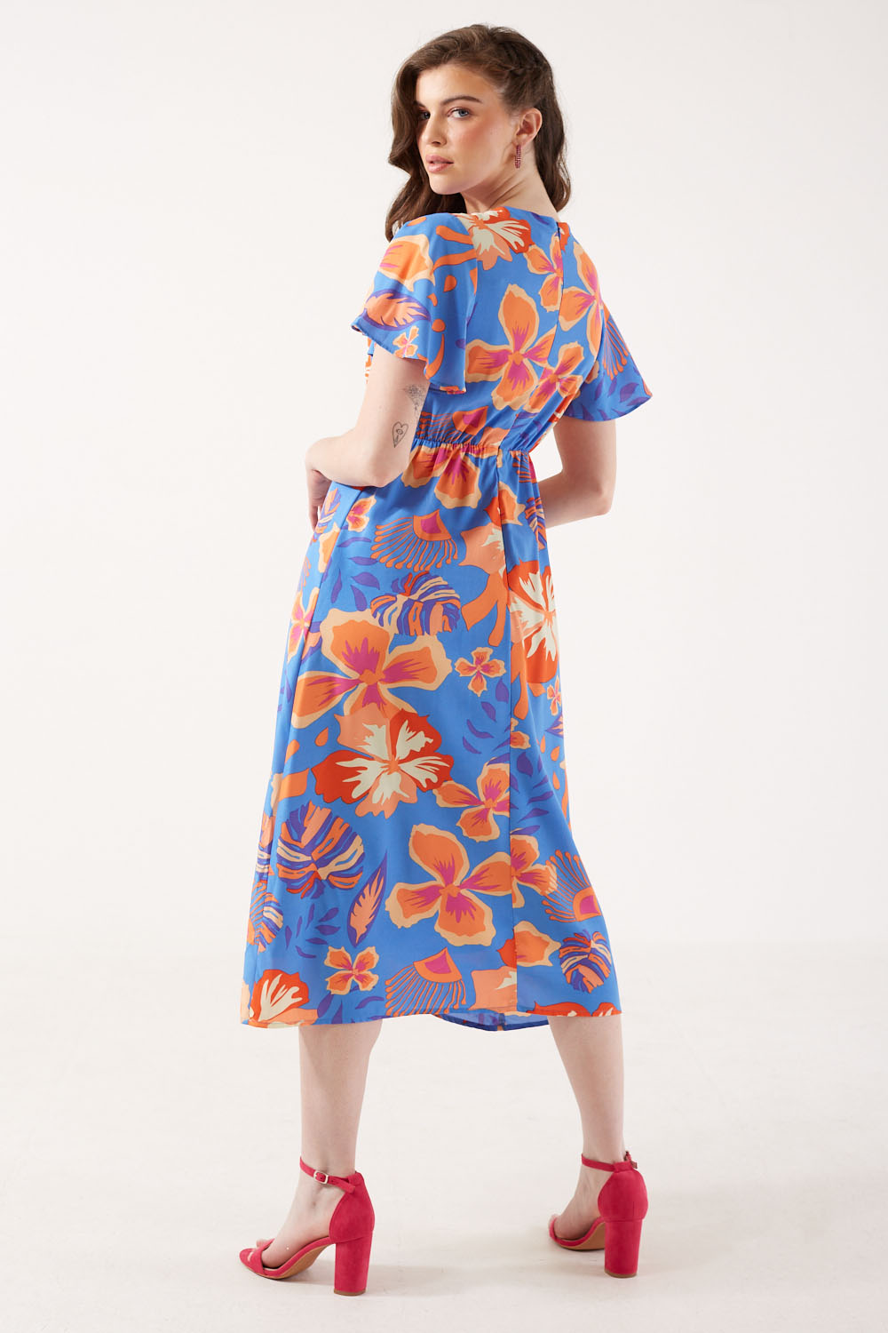 Tiana Floral Print Midi Dress