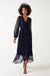 Isa V-Neck L/S Midi Lurex Dress in Navy
