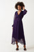 Isa V-Neck L/S Midi Lurex Dress in Purple