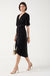 Kai Pleated Wrap Over Dress in Black
