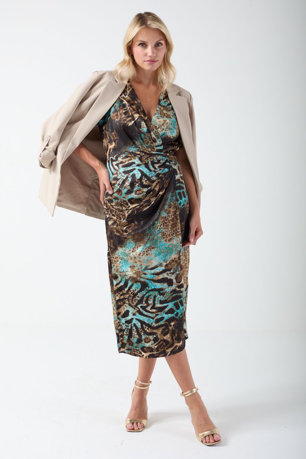 Cleo Animal Print Midi Dress