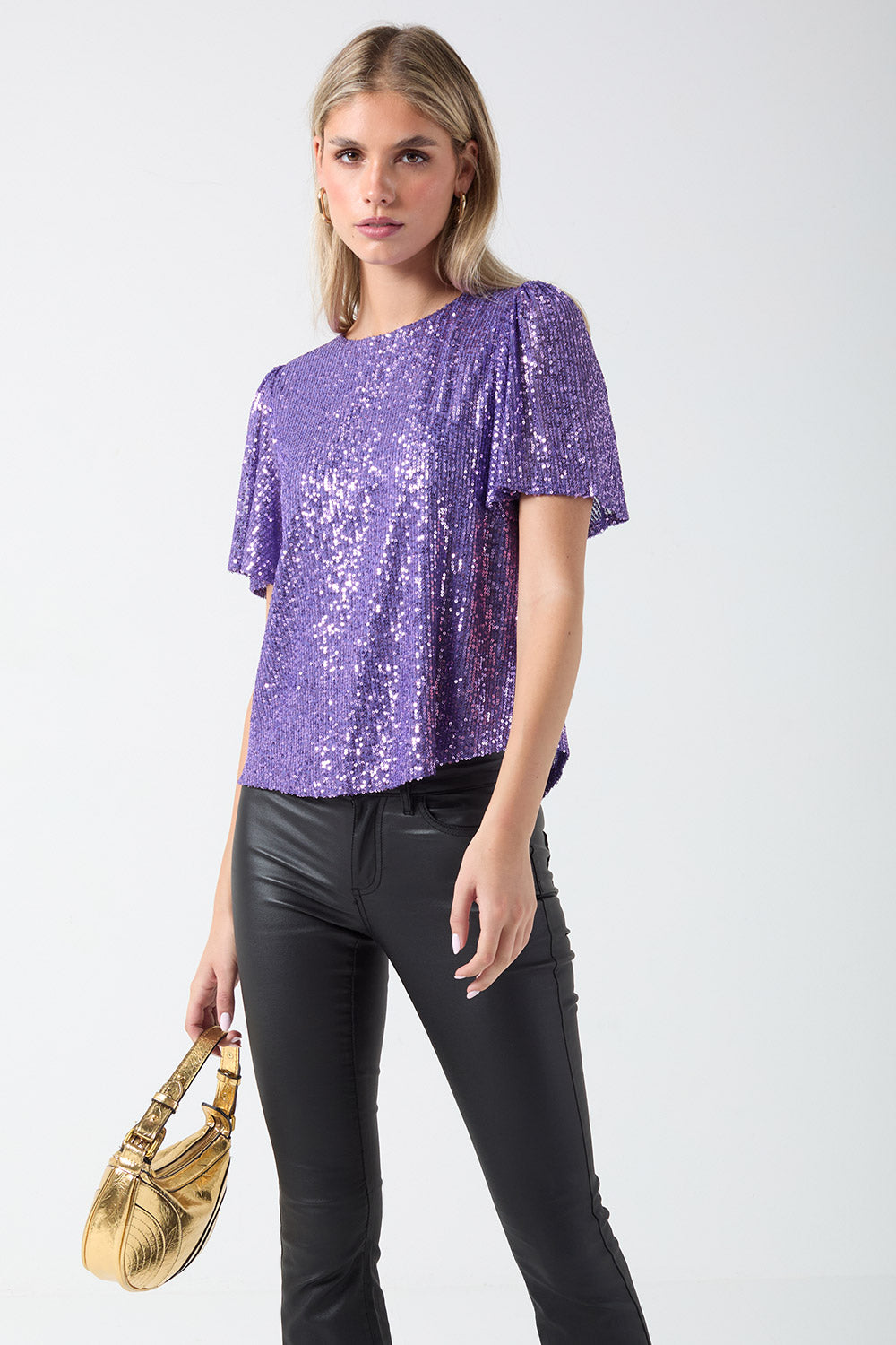 Lisa Sequin Top in Purple