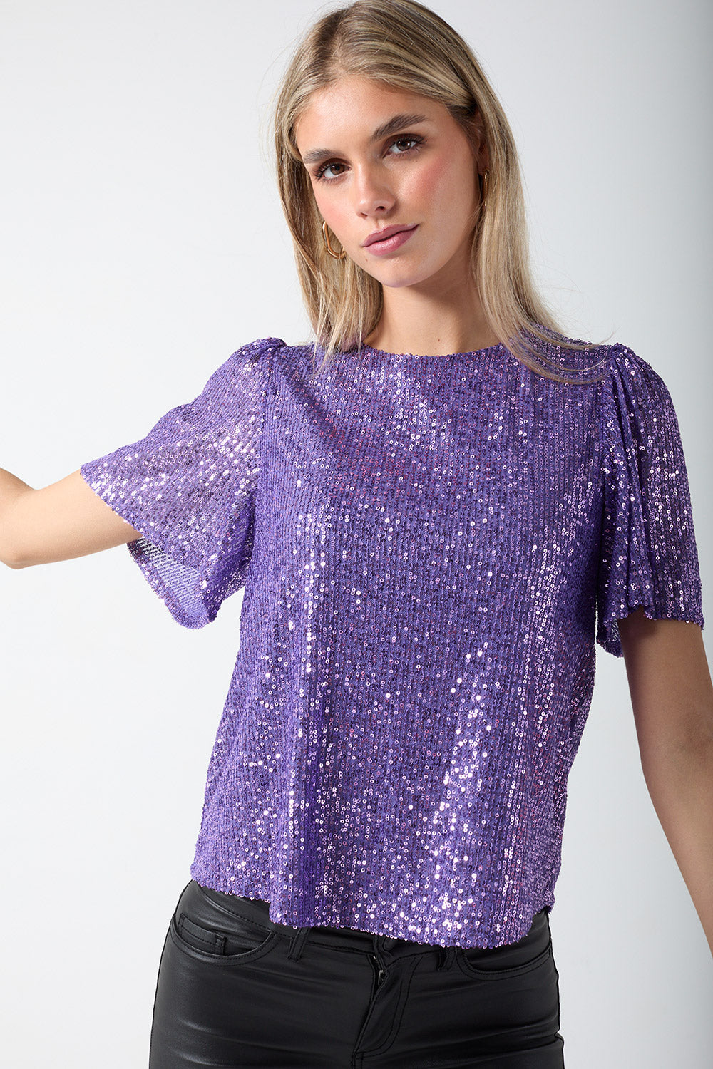 Lisa Sequin Top in Purple