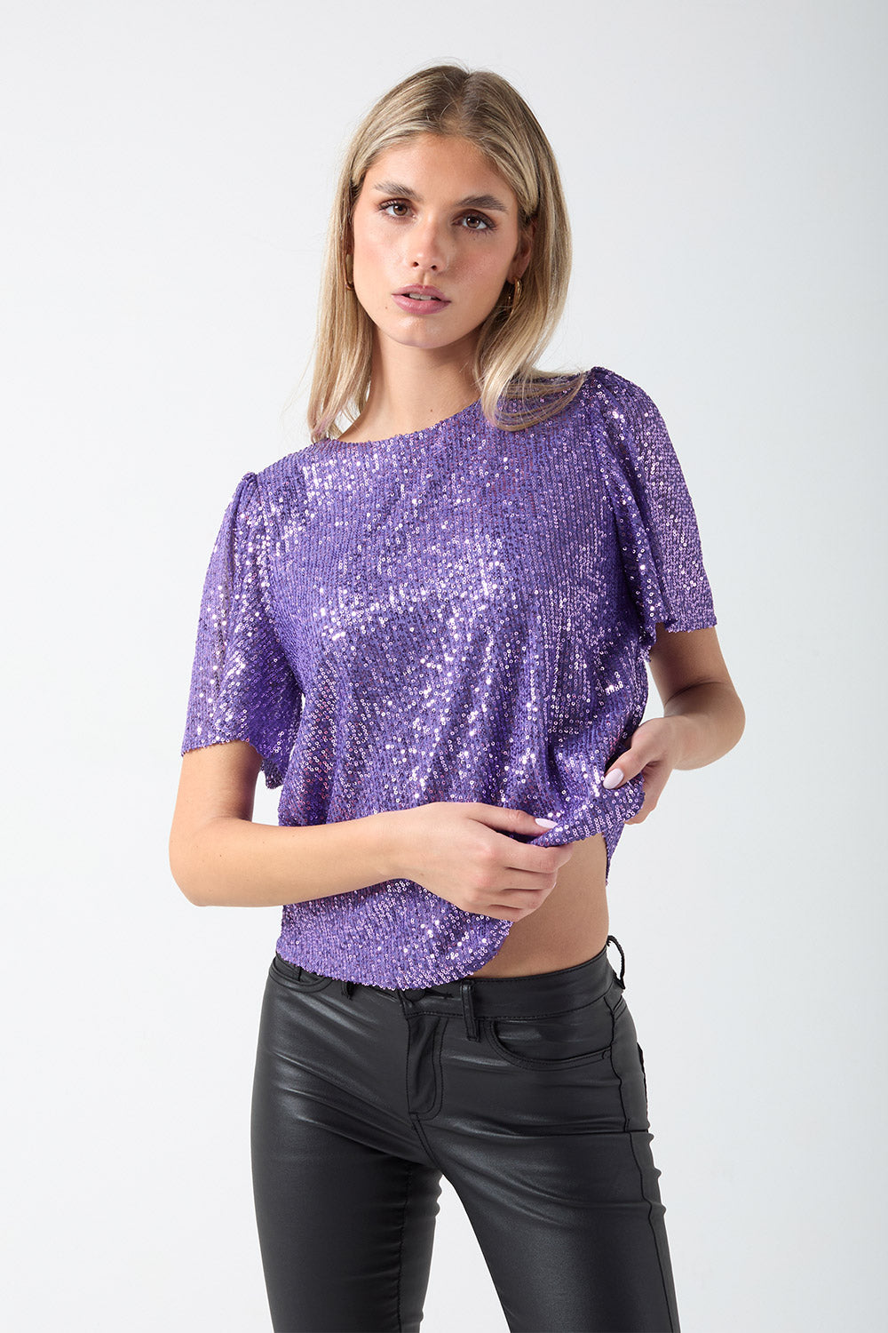 Lisa Sequin Top in Purple