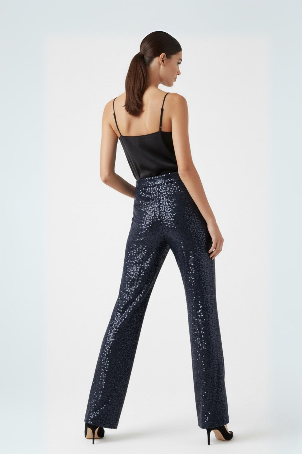Jade Sequin Trouser in Navy