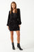 Alana Sequin Wrap Short Dress in Black