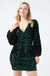 Alana Sequin Wrap Short Dress in Green