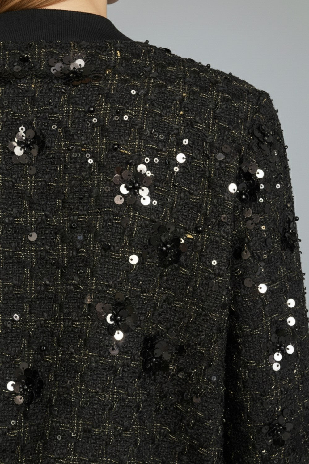 Vera Sequin Jacket in Black