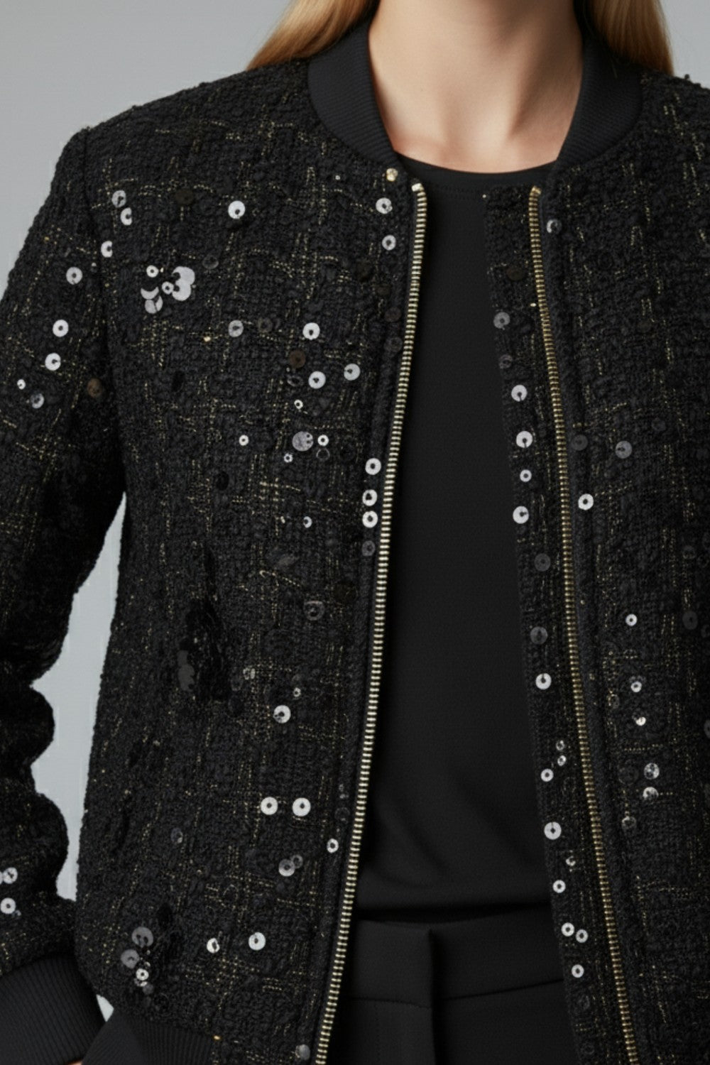 Vera Sequin Jacket in Black