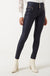 Margo High Waist Coated Trousers in Navy