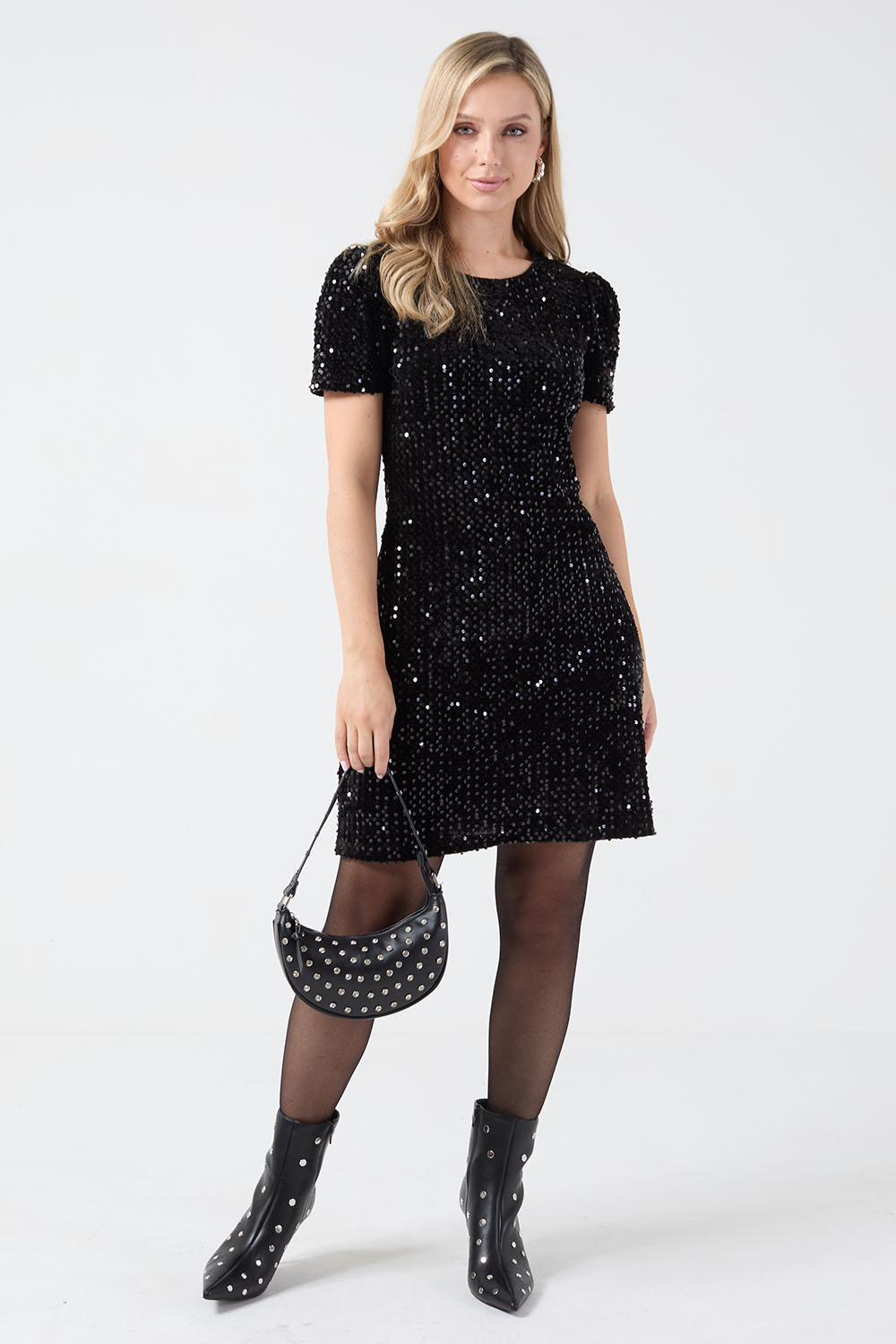 Liadan Sequin Dress in Black