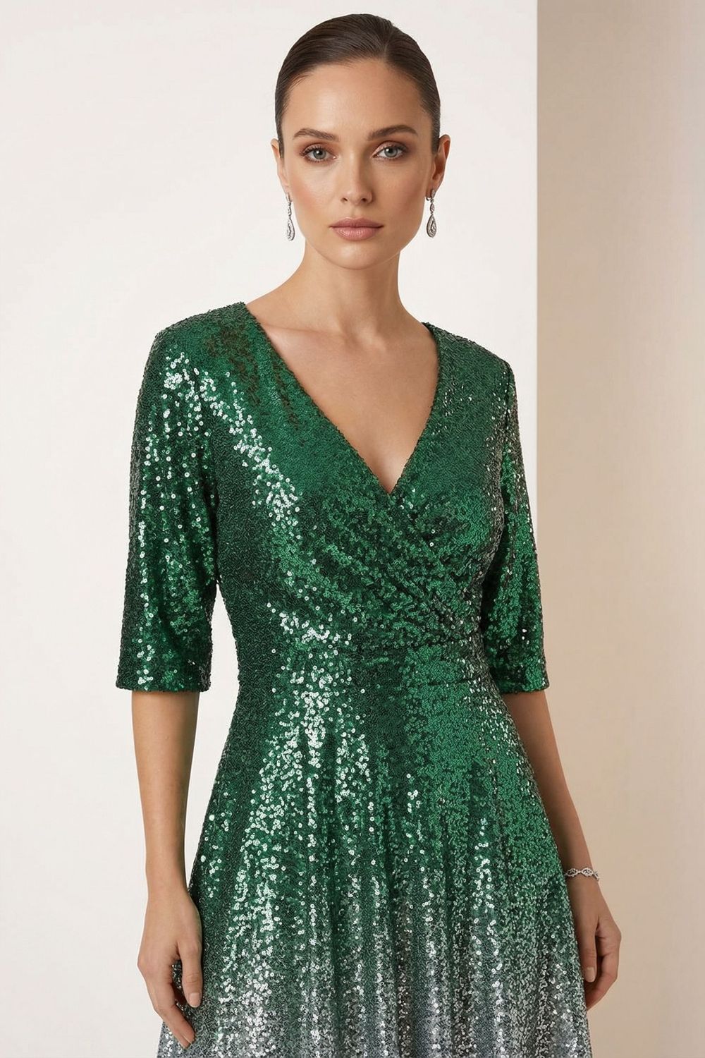 Sofia Sequin Dress in Green