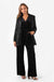Vivian V-Neck Velvet Long Sleeve Jumpsuit in Black